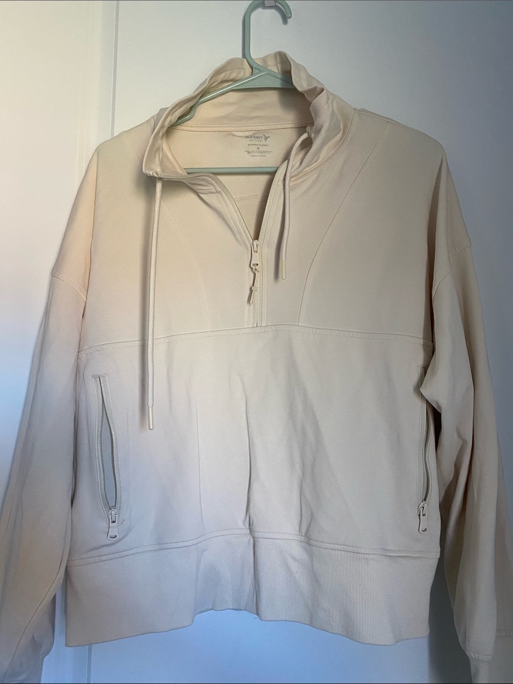 Old Navy Cream Quarter-Zip Pullover Sweatshirt/Fleece XL